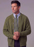Men's Buttoned Knit Cardigan Green Beige Sizes M–3XL - Valedrian