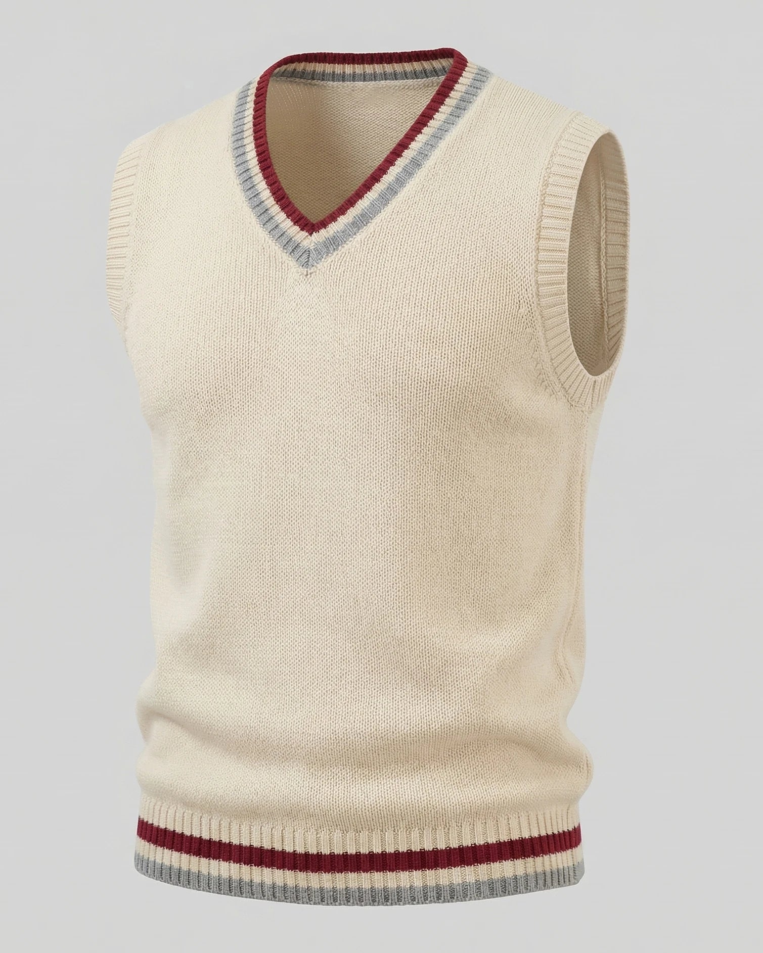 Men's Cable Knit V-Neck Sweater Vest White Sizes XS–4XL – Valedrian — view 14