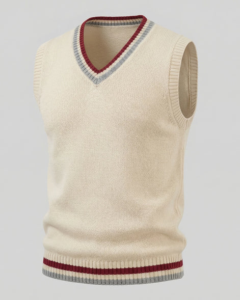 Men's Cable Knit V-Neck Sweater Vest White Sizes XS–4XL – Valedrian — view 14