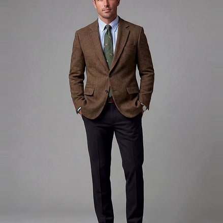Men's Casual Blazer Brown Navy XS–3XL Regular Fit - Valedrian