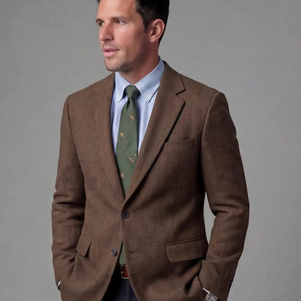 Men's Casual Blazer Brown Navy XS–3XL Regular Fit - Valedrian — view 2