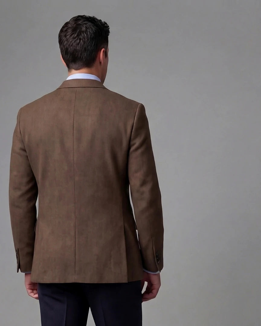 Men's Casual Blazer Brown Navy XS–3XL Regular Fit - Valedrian — view 5