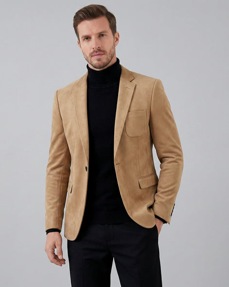 Men's Casual Blazer Green / Grey Single Button Tailored Fit – Valedrian — view 16