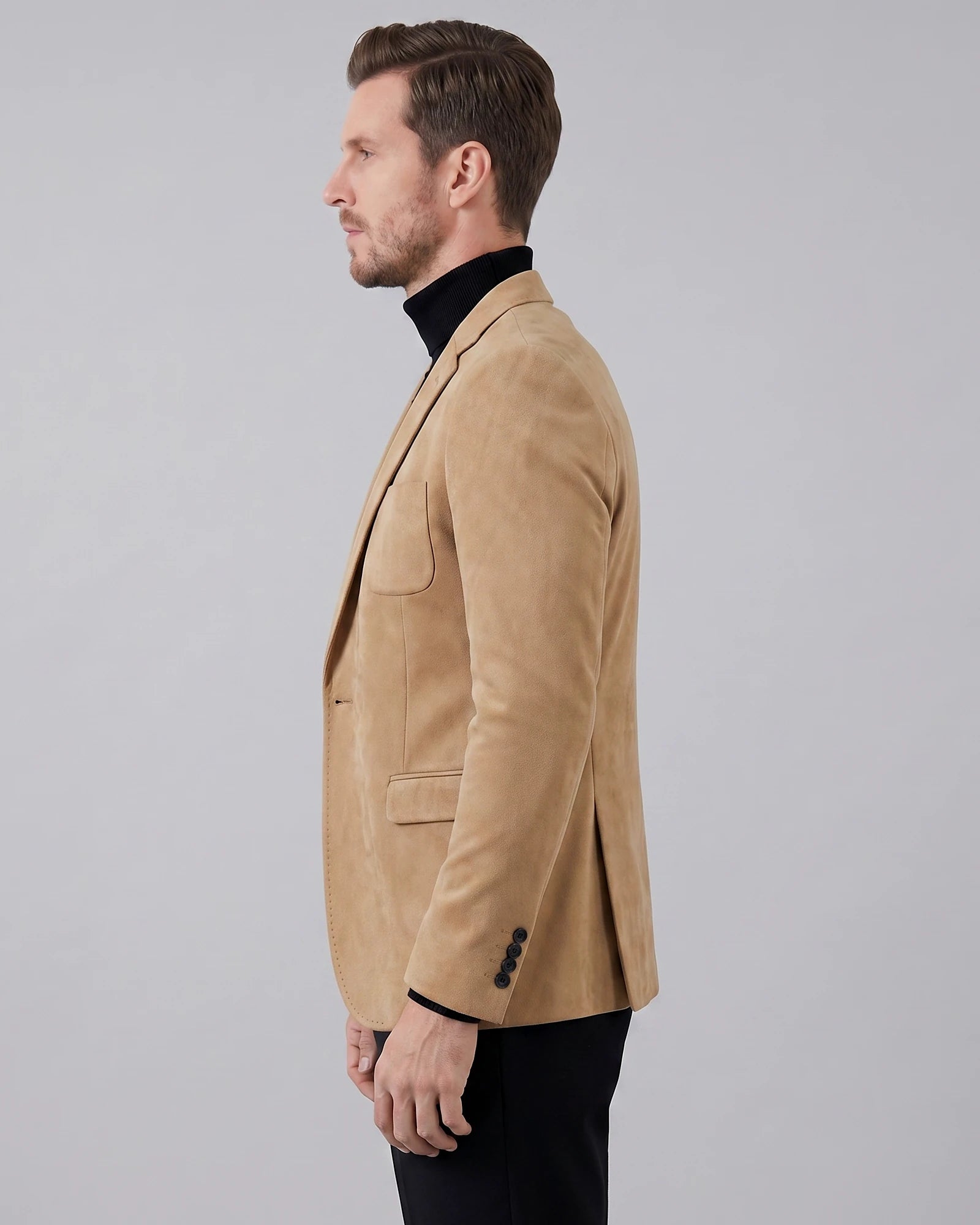 Men's Casual Blazer Green / Grey Single Button Tailored Fit – Valedrian — view 17