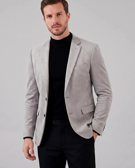 Men's Casual Blazer Green / Grey Single Button Tailored Fit – Valedrian