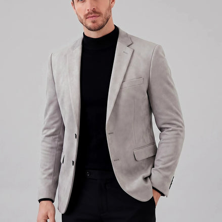 Men's Casual Blazer Green / Grey Single Button Tailored Fit – Valedrian