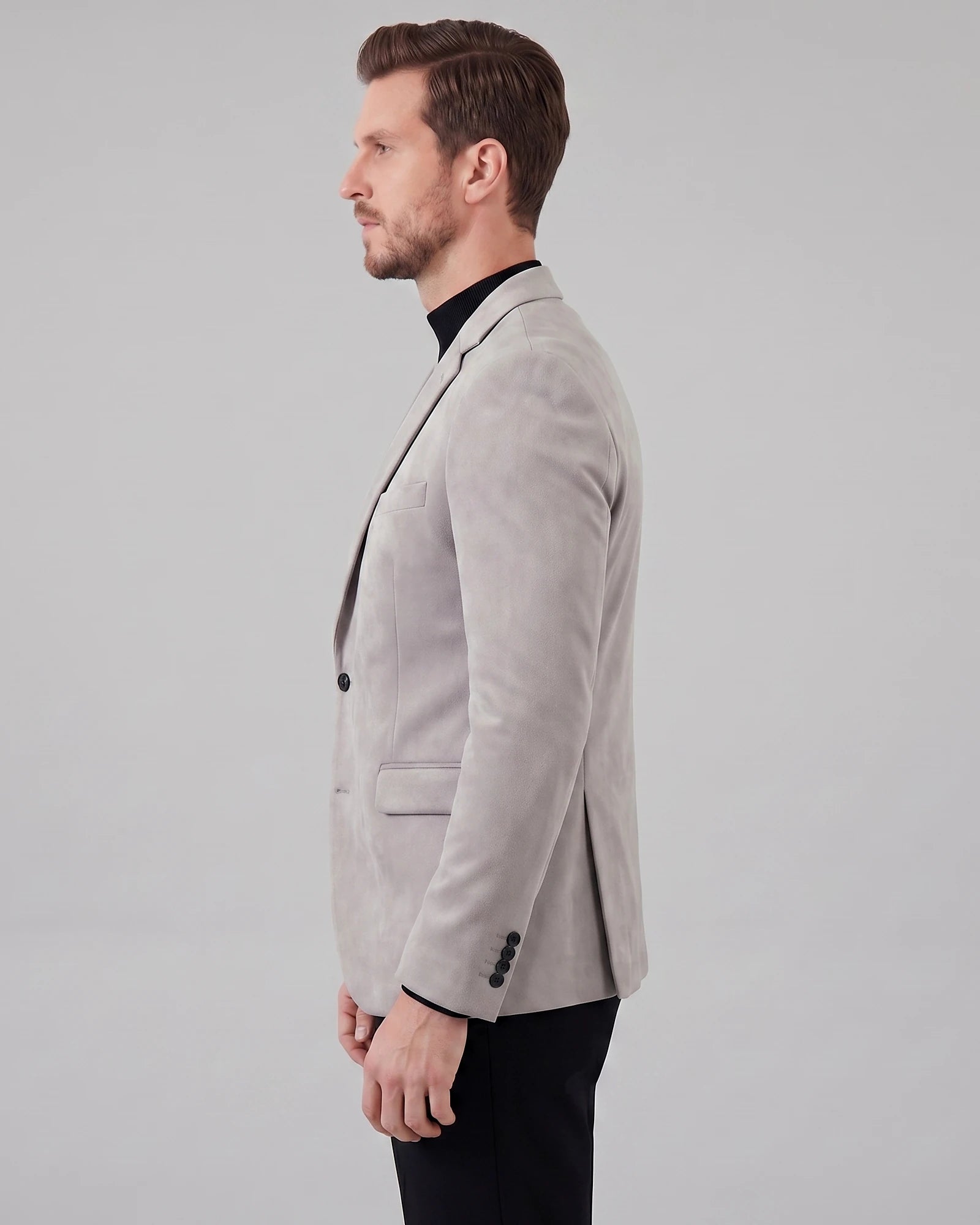 Men's Casual Blazer Green / Grey Single Button Tailored Fit – Valedrian — view 2