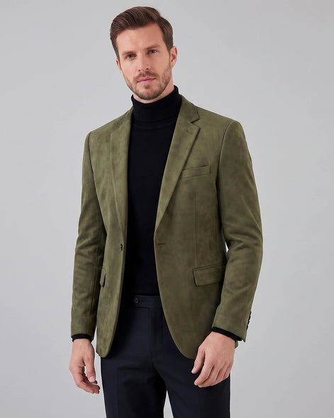 Men's Casual Blazer Green / Grey Single Button Tailored Fit – Valedrian — view 21