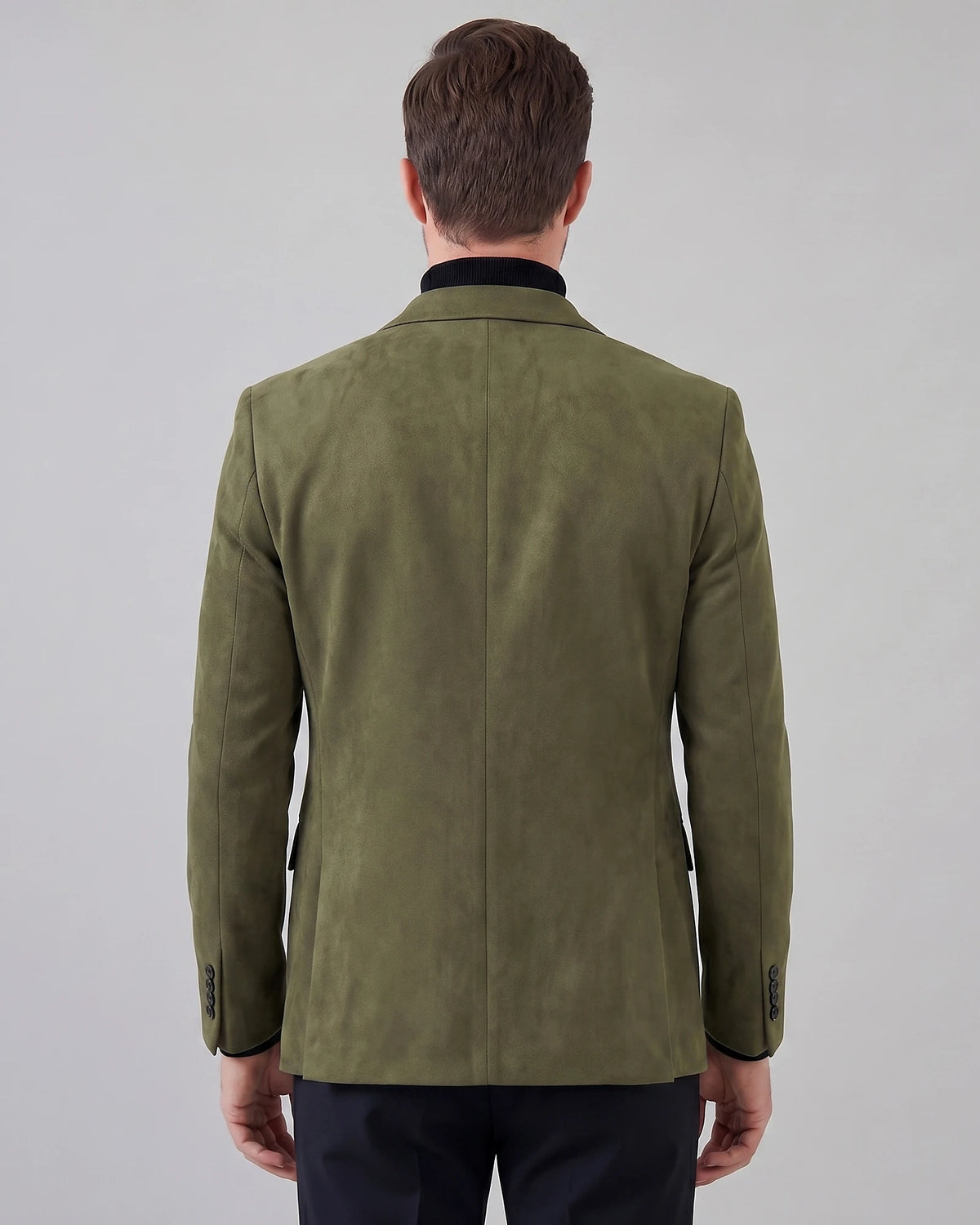 Men's Casual Blazer Green / Grey Single Button Tailored Fit – Valedrian — view 23