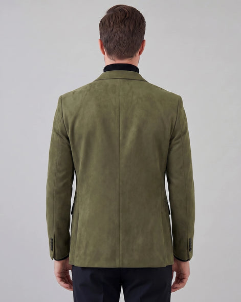 Men's Casual Blazer Green / Grey Single Button Tailored Fit – Valedrian — view 23
