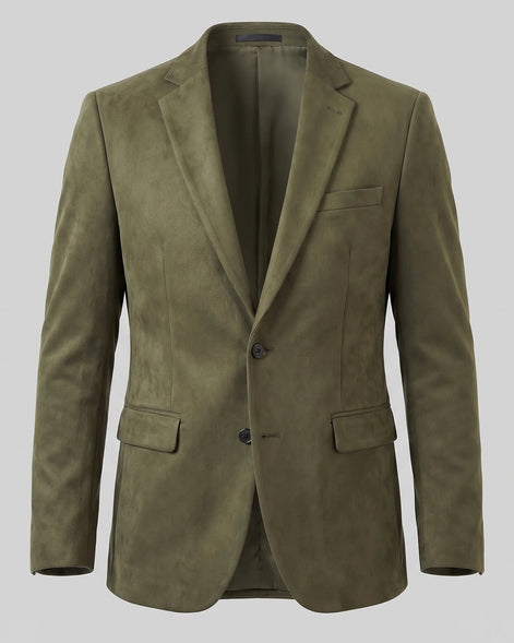 Men's Casual Blazer Green / Grey Single Button Tailored Fit – Valedrian — view 25