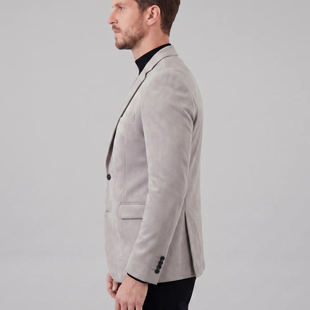 Men's Casual Blazer Green / Grey Single Button Tailored Fit – Valedrian — view 2