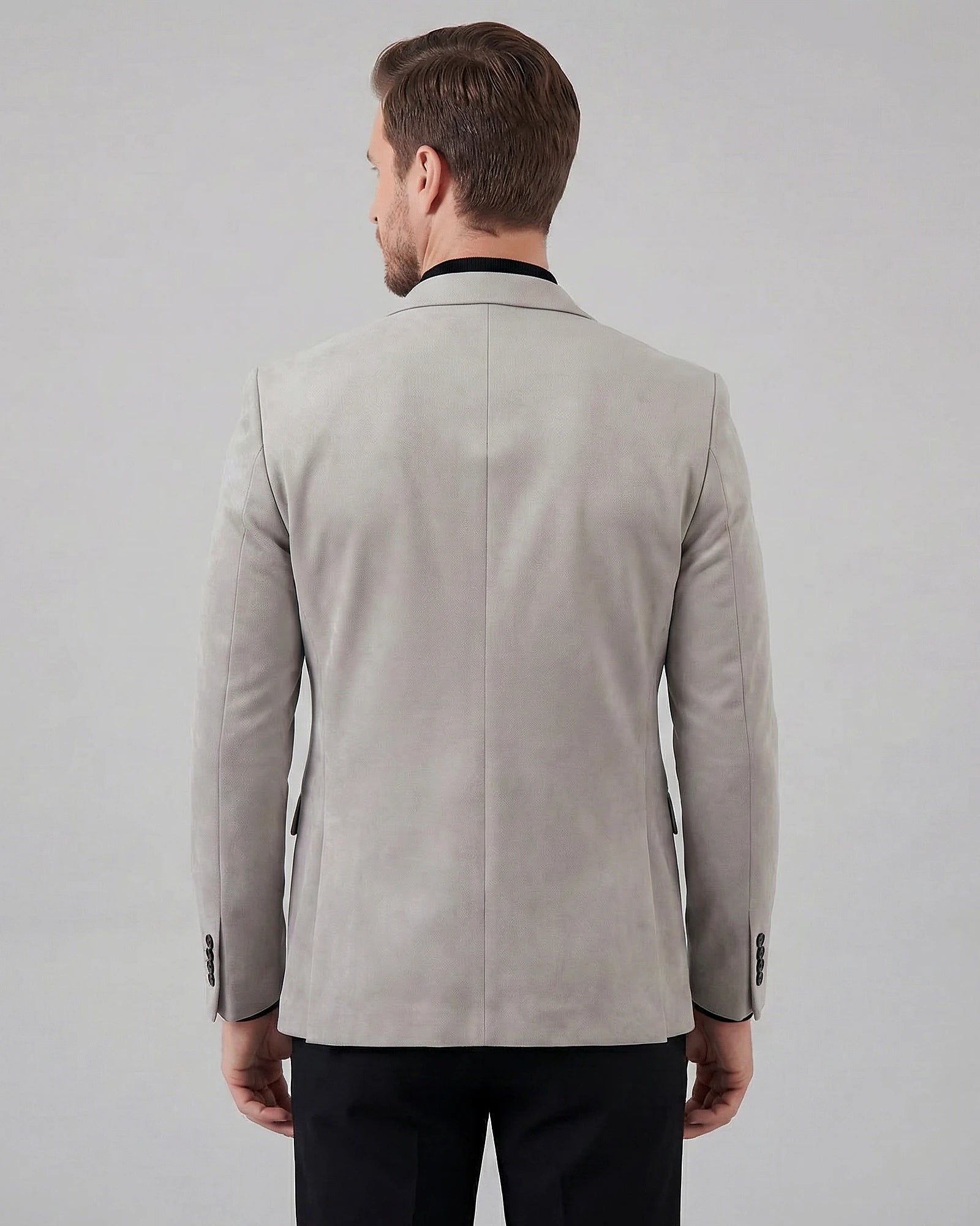 Men's Casual Blazer Green / Grey Single Button Tailored Fit – Valedrian — view 3