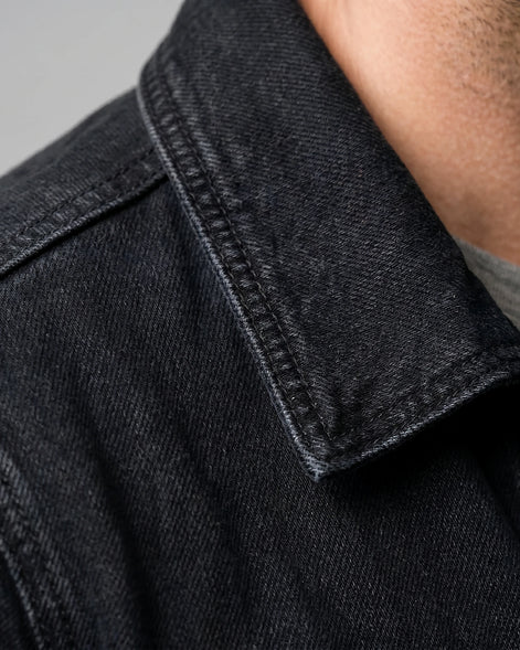 Men's Casual Denim Jacket Classic Fit Black, XS to 2XL - Valedrian — view 5