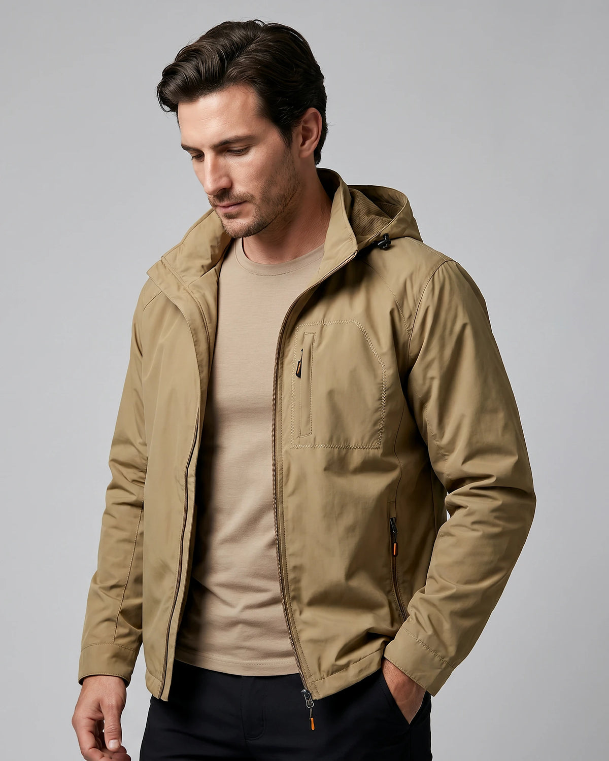 Men's Casual Softshell Hooded Jacket Black Blue M–4XL - Valedrian — view 12