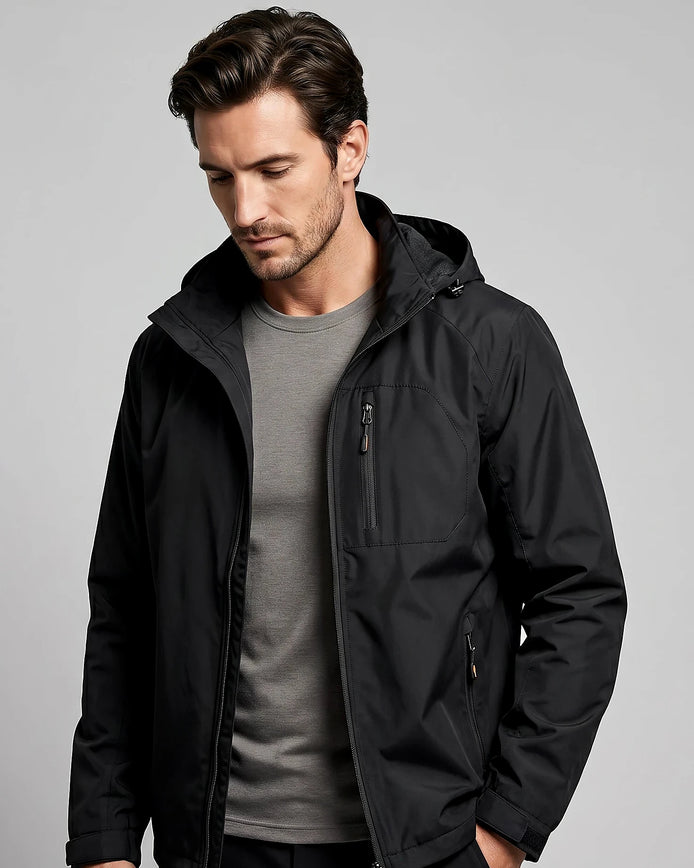 Men's Casual Softshell Hooded Jacket Black Blue M–4XL - Valedrian
