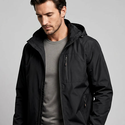 Men's Casual Softshell Hooded Jacket Black Blue M–4XL - Valedrian