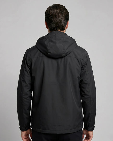 Men's Casual Softshell Hooded Jacket Black Blue M–4XL - Valedrian — view 4