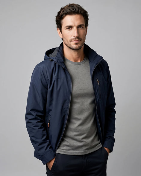Men's Casual Softshell Hooded Jacket Black Blue M–4XL - Valedrian — view 6