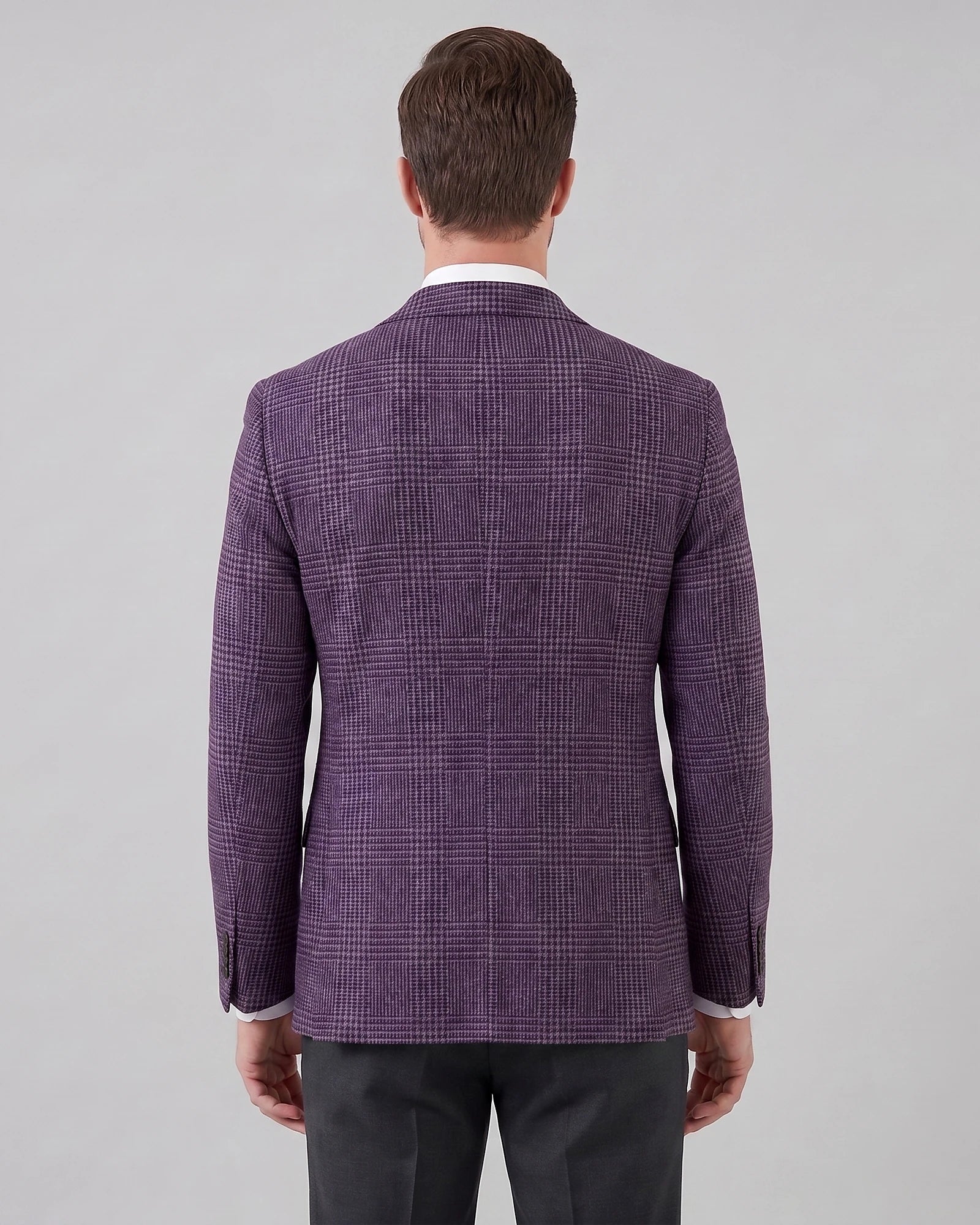 Men's Check Casual Blazer Textured Sport Coat Brown & Grey S–3XL - Valedrian — view 13