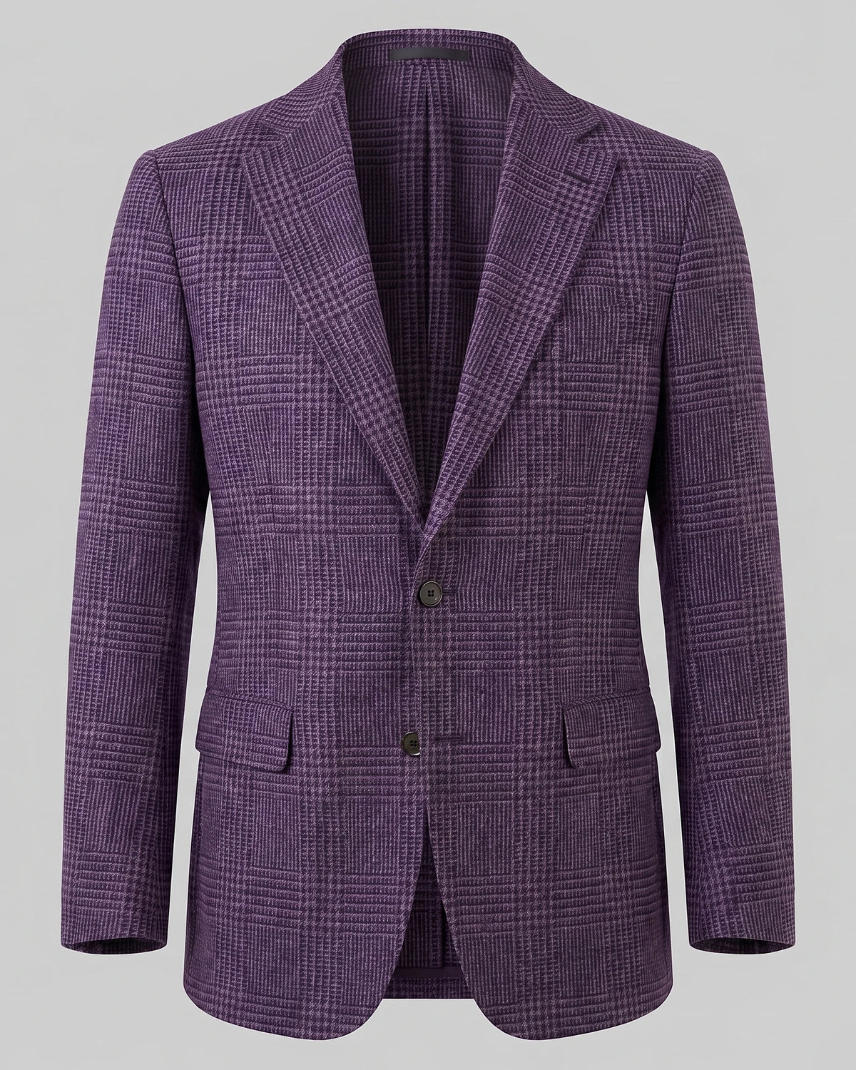 Men's Check Casual Blazer Textured Sport Coat Brown & Grey S–3XL - Valedrian — view 15