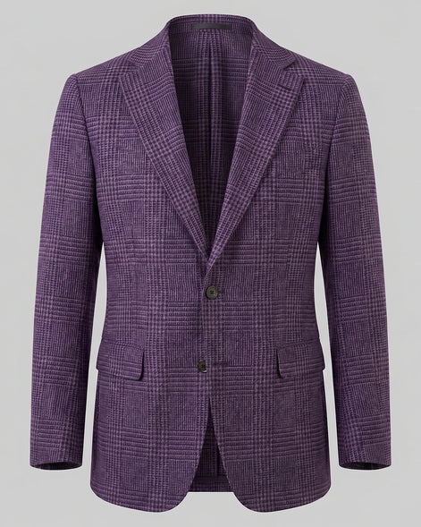 Men's Check Casual Blazer Textured Sport Coat Brown & Grey S–3XL - Valedrian — view 15