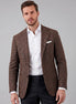 Men's Check Casual Blazer Textured Sport Coat Brown & Grey S–3XL - Valedrian