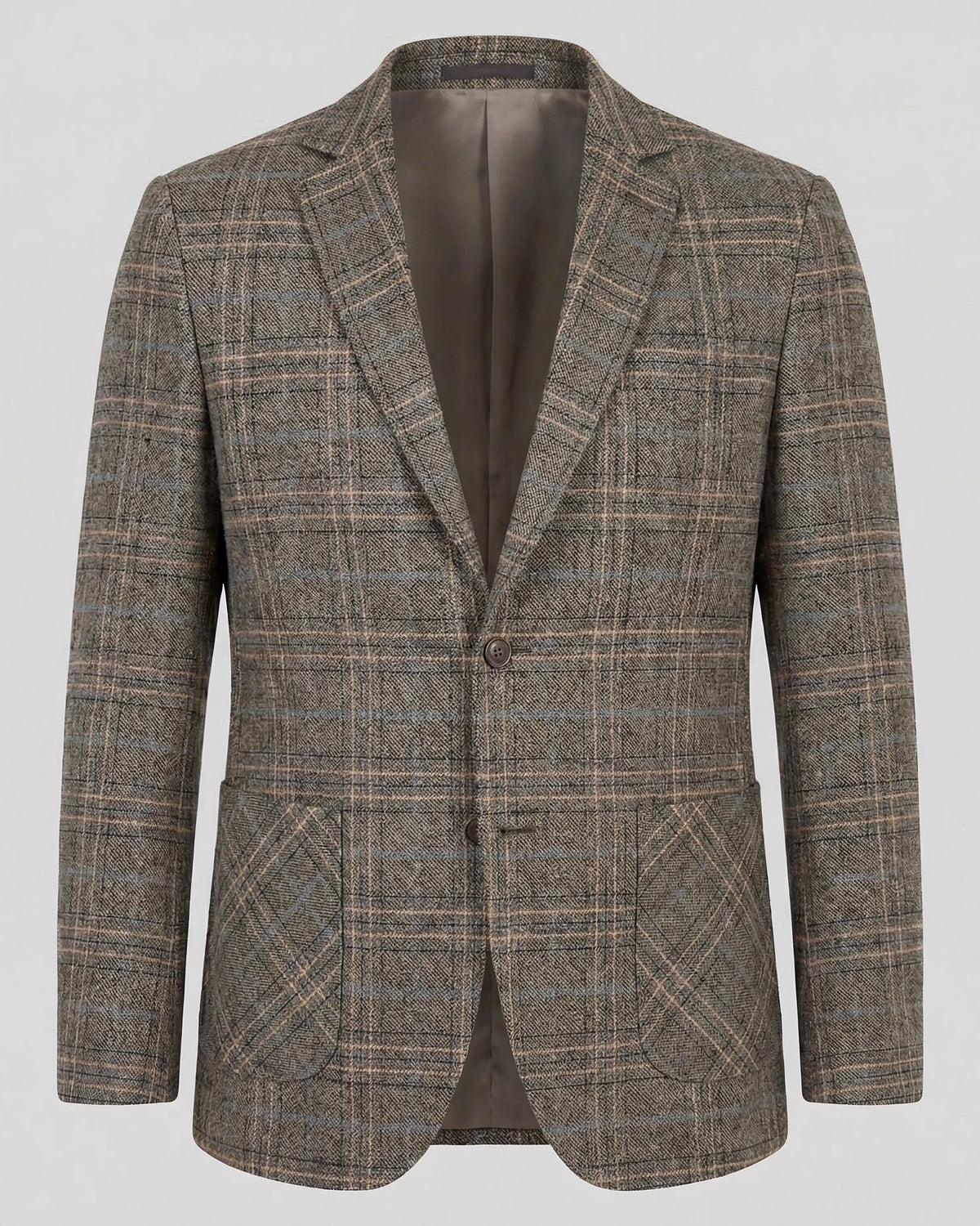 Men's Checked Casual Blazer Grey Beige Sizes M–4XL – Valedrian — view 13