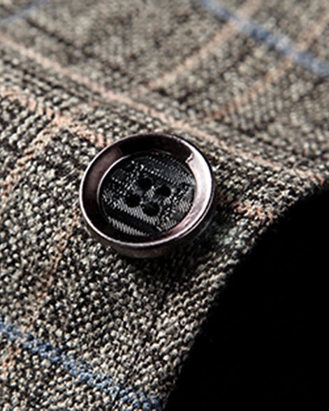 Men's Checked Casual Blazer Grey Beige Sizes M–4XL – Valedrian — view 15