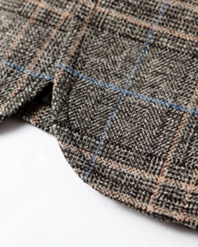 Men's Checked Casual Blazer Grey Beige Sizes M–4XL – Valedrian — view 16