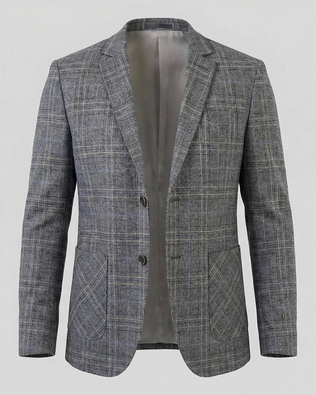 Men's Checked Casual Blazer Grey Beige Sizes M–4XL – Valedrian — view 5