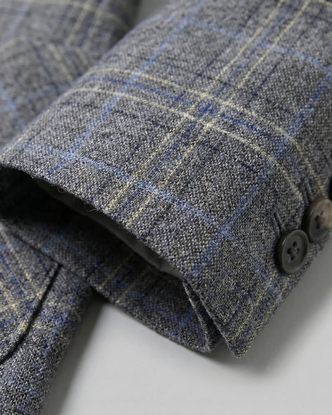 Men's Checked Casual Blazer Grey Beige Sizes M–4XL – Valedrian — view 6