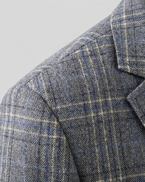 Men's Checked Casual Blazer Grey Beige Sizes M–4XL – Valedrian — view 8
