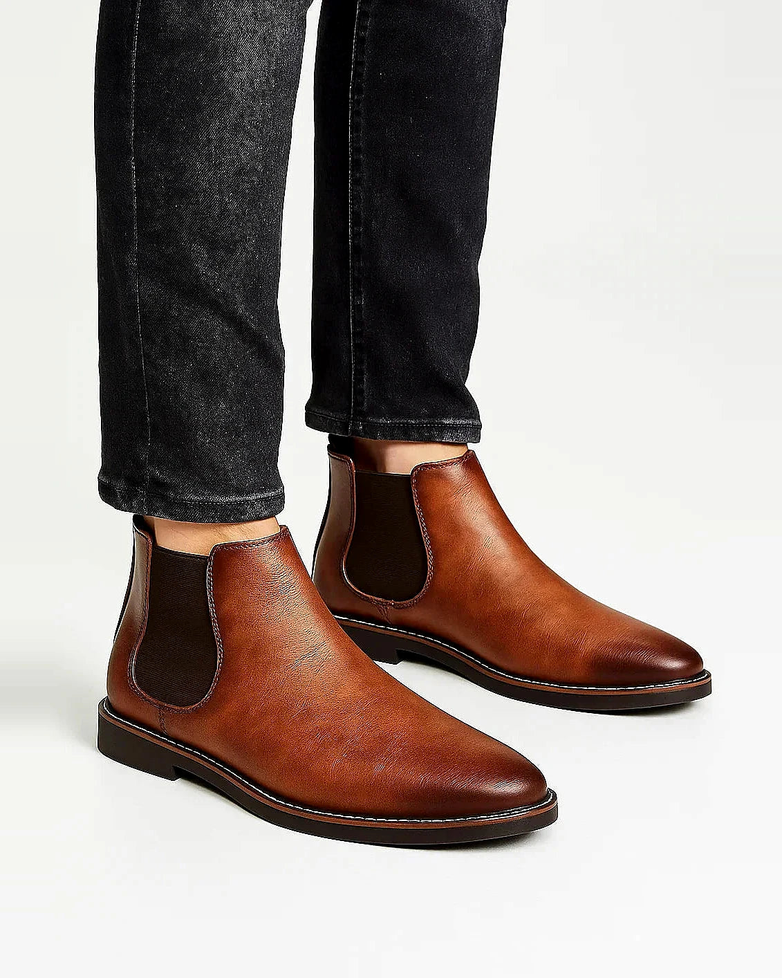 Chelsea Boots | Retro Slip-On | Synthetic Leather