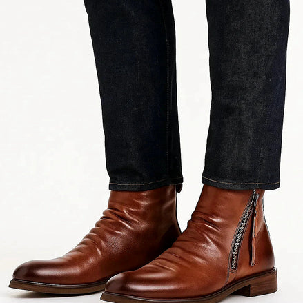 Chelsea Boots | Side Zip Leather Ankle Boot