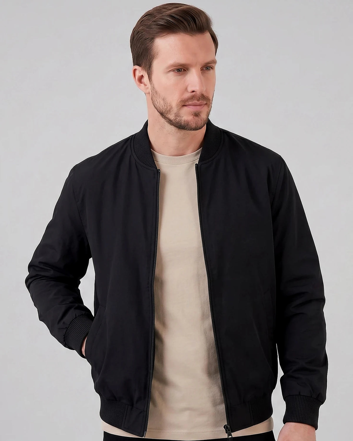 Men's Classic Bomber Jacket Polyester Regular Fit Sizes S–5XL – Valedrian