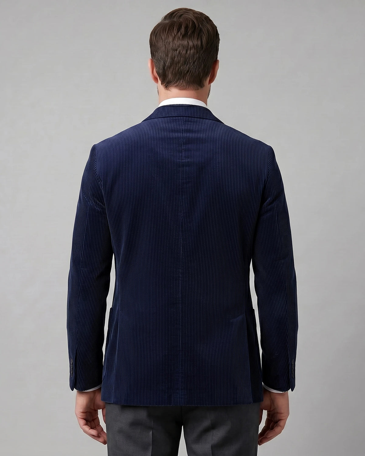 Men's Corduroy Blazer with Matching Vest Casual Jacket Black - Valedrian — view 13