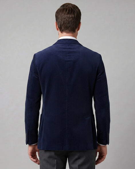 Men's Corduroy Blazer with Matching Vest Casual Jacket Black - Valedrian — view 13