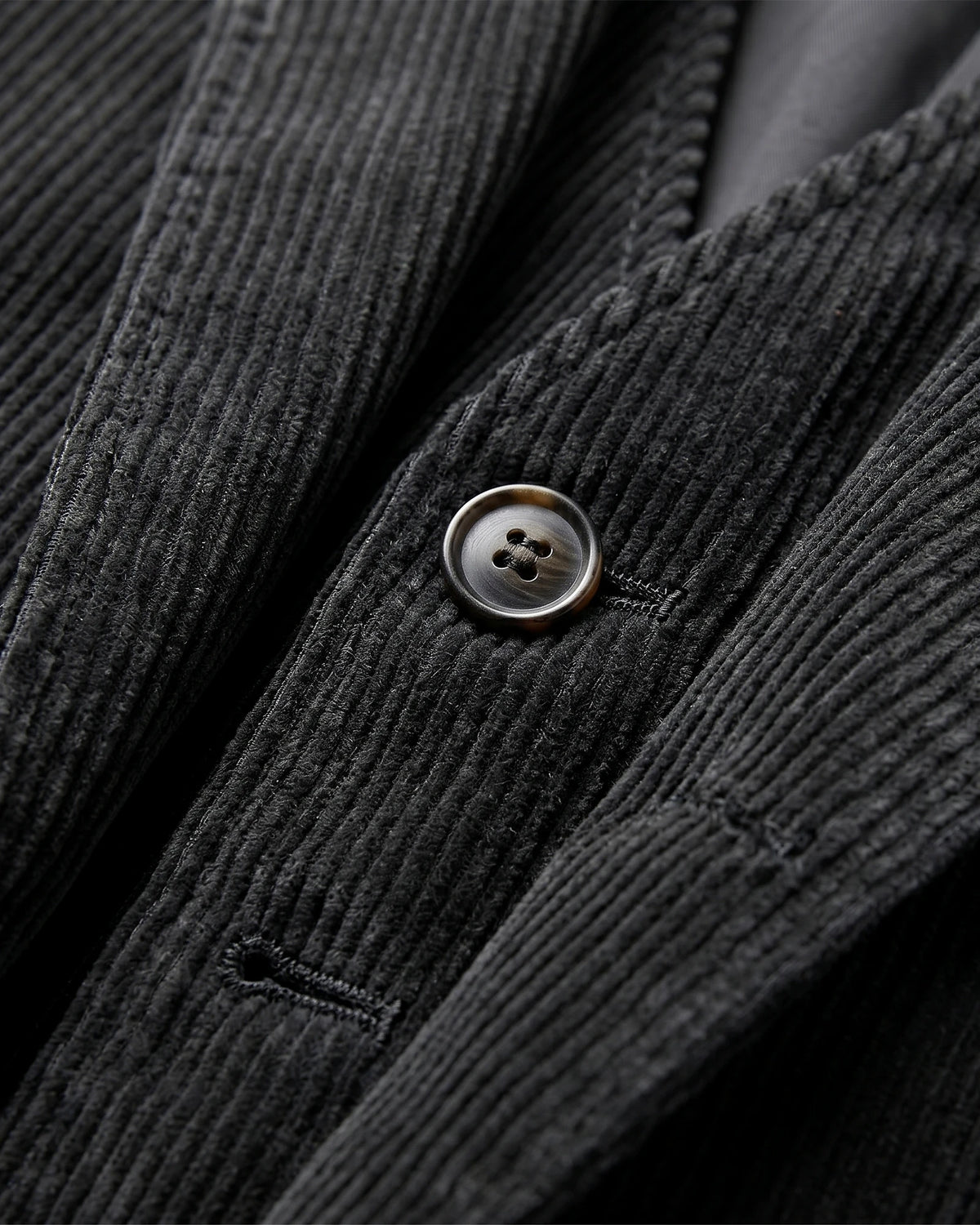 Men's Corduroy Blazer with Matching Vest Casual Jacket Black - Valedrian — view 4