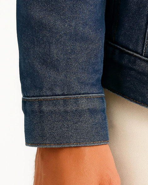 Denim Jacket | Fleece Lined Winter Overshirt — view 3