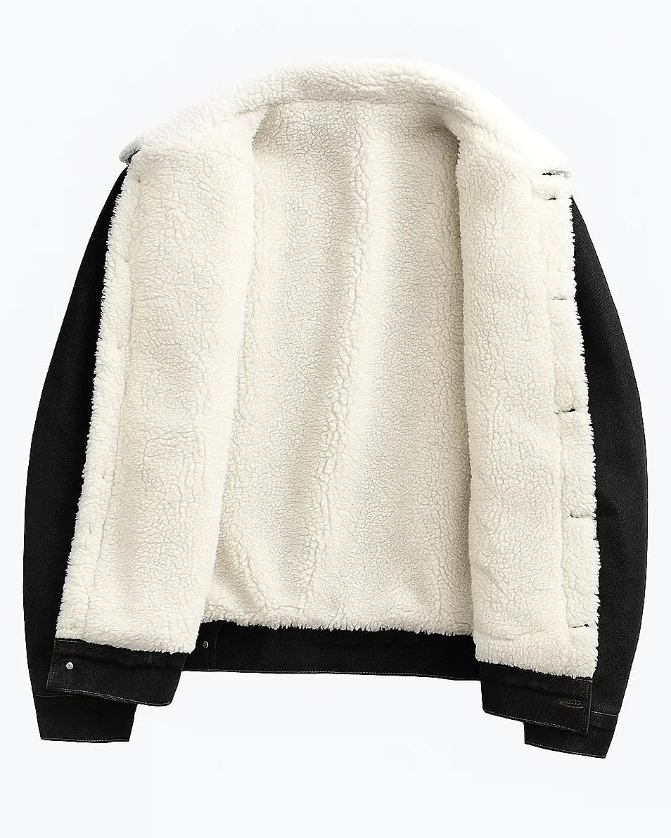 Denim Jacket | Fleece Lined Winter Overshirt — view 4