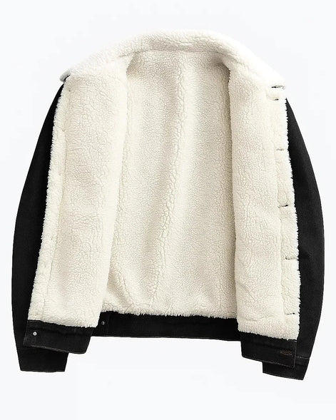 Denim Jacket | Fleece Lined Winter Overshirt — view 4