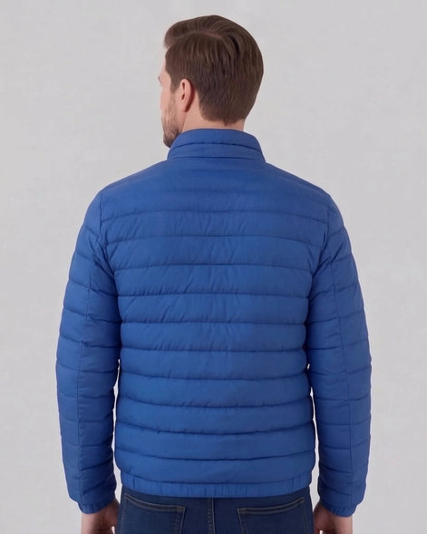 Men's Diamond Quilted Puffer Jacket Black Navy Lightweight Spring – Valedrian — view 14