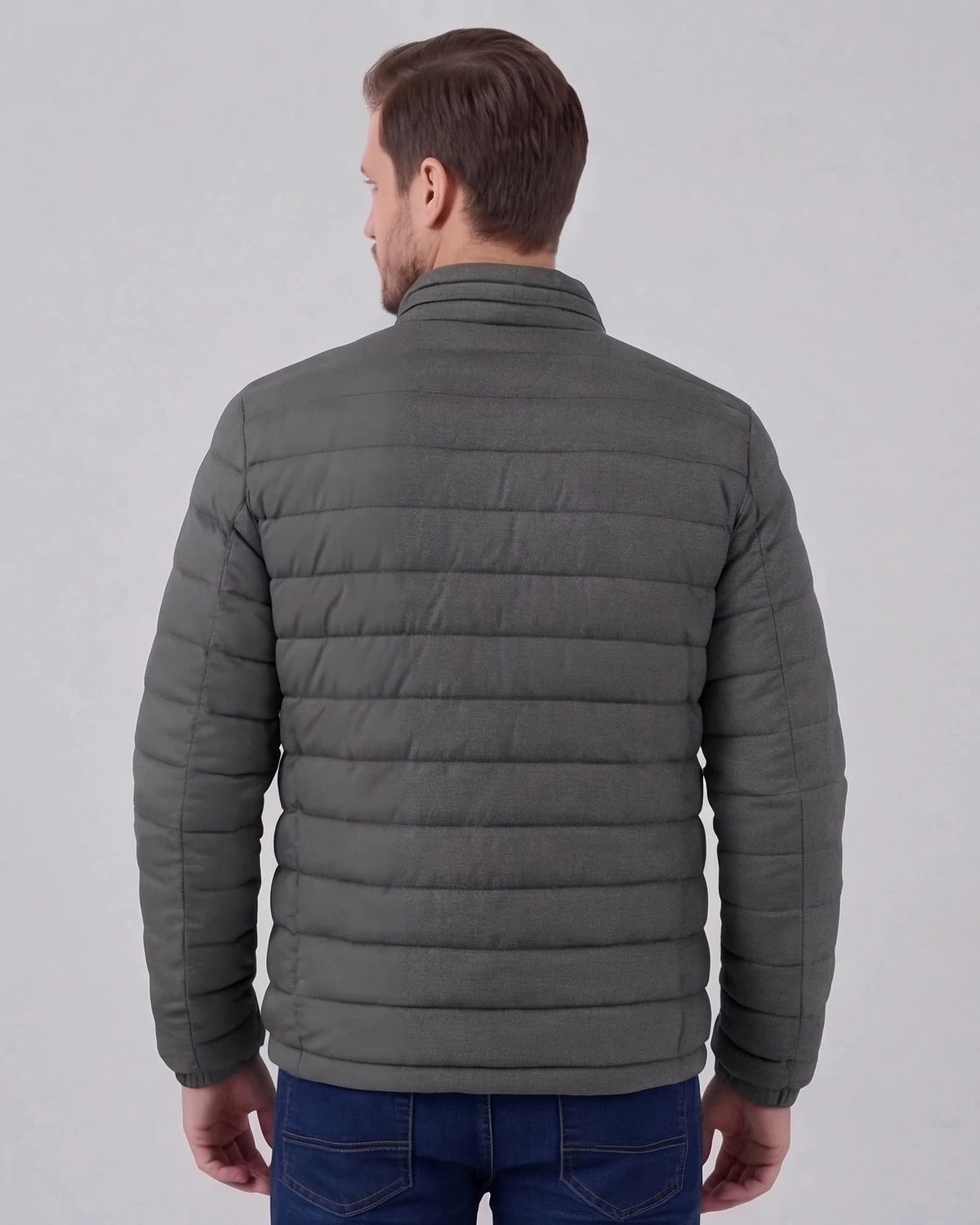 Men's Diamond Quilted Puffer Jacket Black Navy Lightweight Spring – Valedrian — view 17