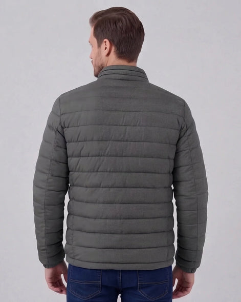 Men's Diamond Quilted Puffer Jacket Black Navy Lightweight Spring – Valedrian — view 17