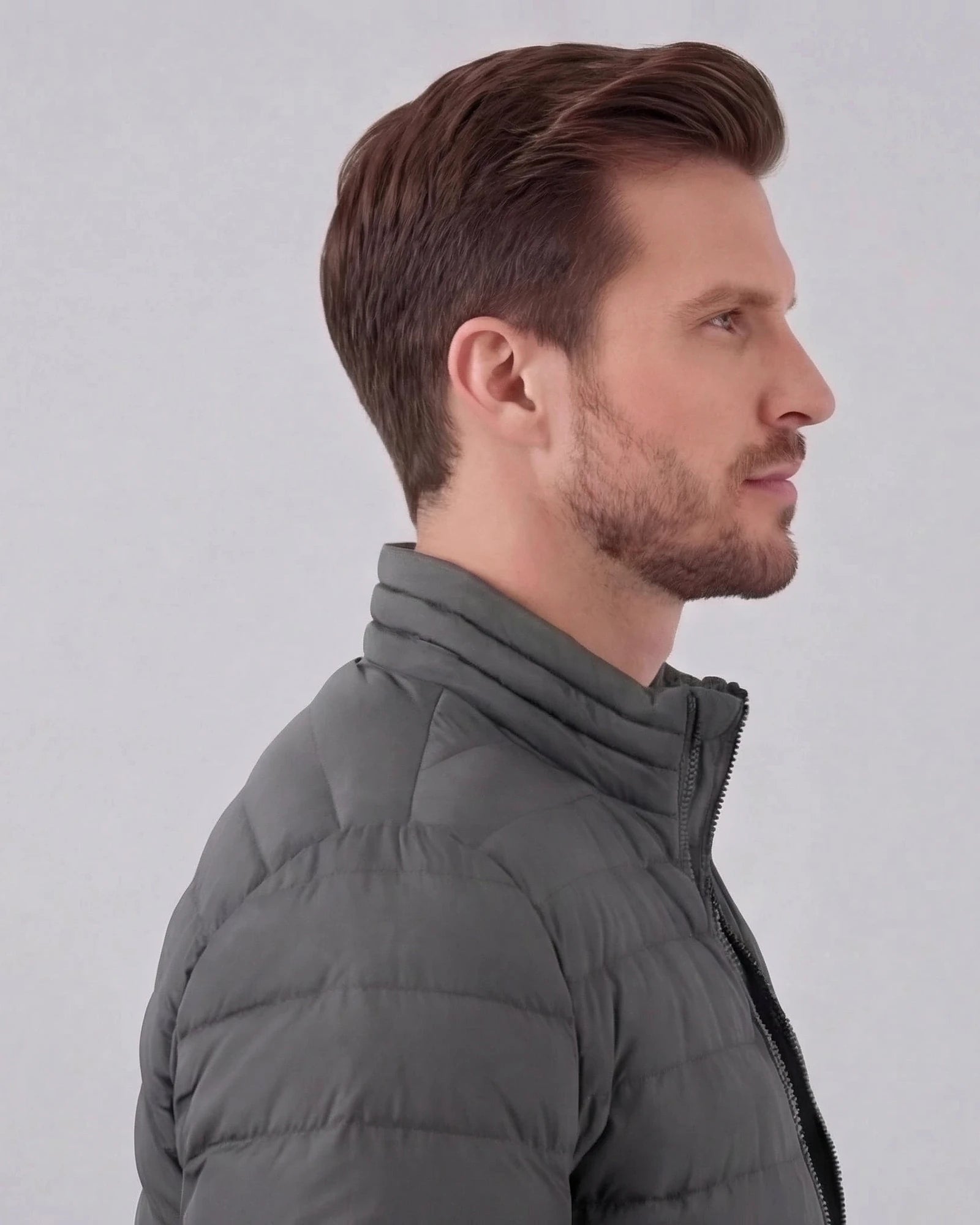Men's Diamond Quilted Puffer Jacket Black Navy Lightweight Spring – Valedrian — view 18