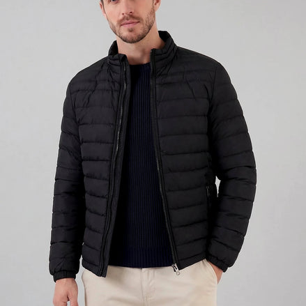 Men's Diamond Quilted Puffer Jacket Black Navy Lightweight Spring – Valedrian
