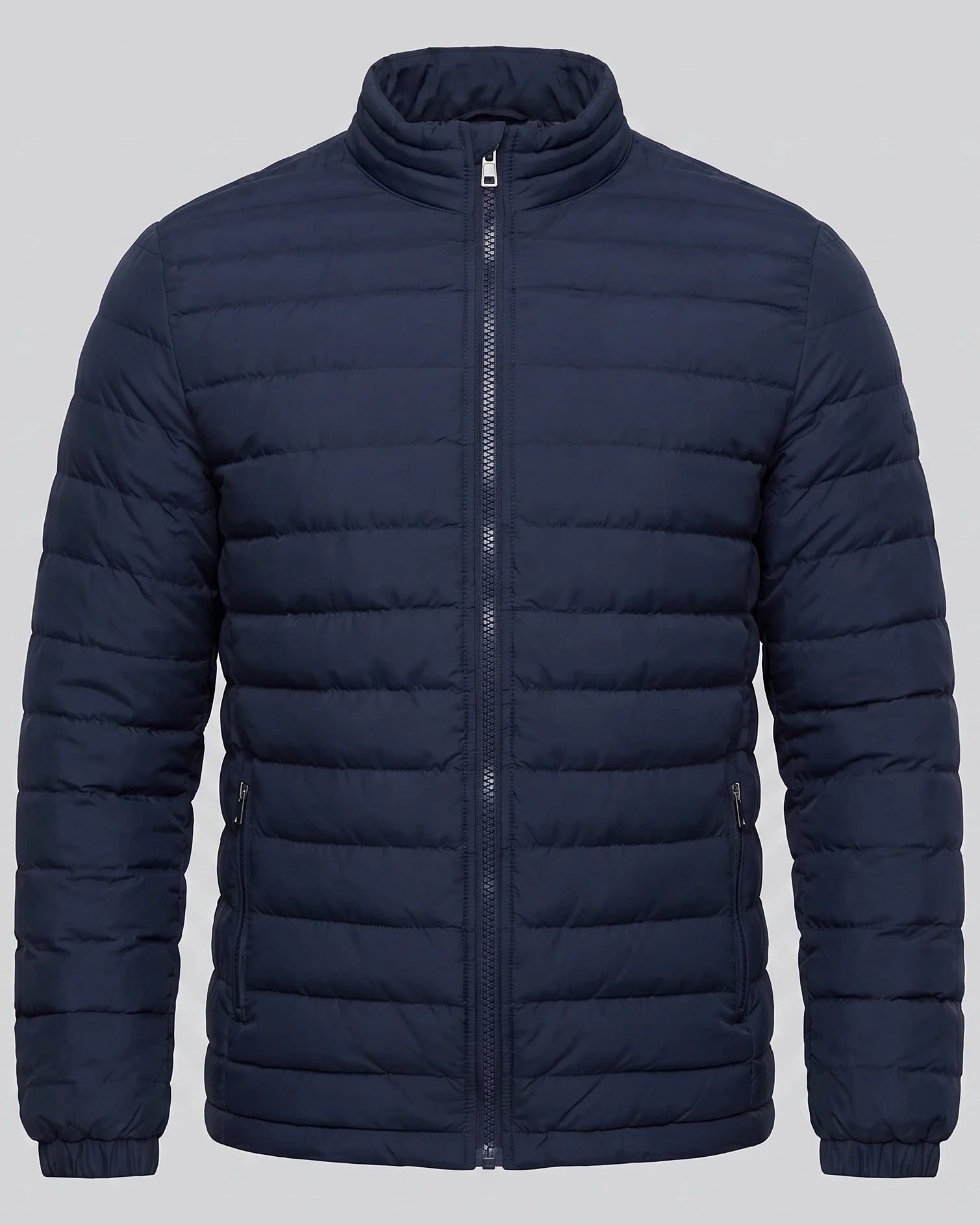 Men's Diamond Quilted Puffer Jacket Black Navy Lightweight Spring – Valedrian — view 9