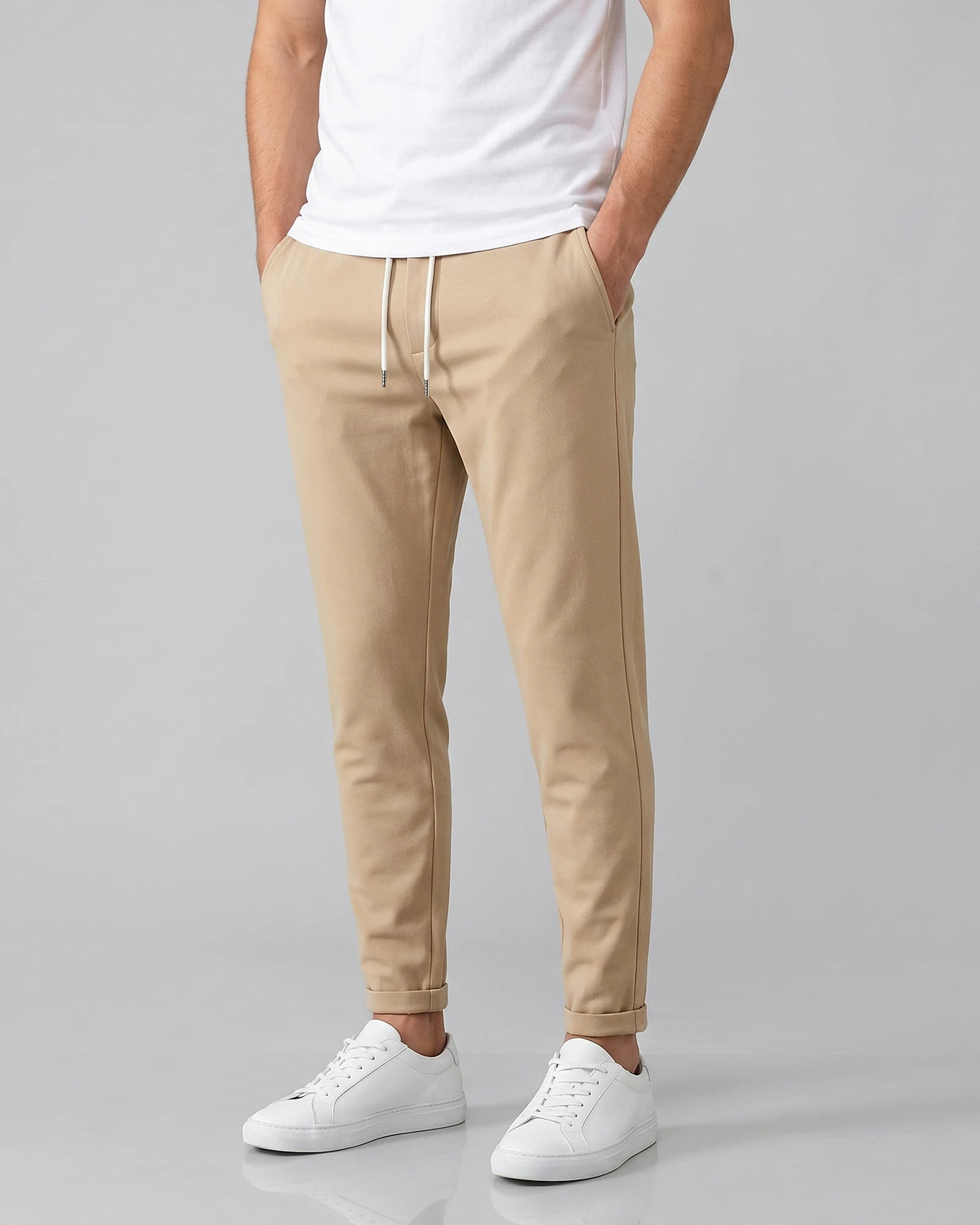 Men's Drawstring Tailored Trousers – Gray & Black, S–3XL | Valedrian — view 16