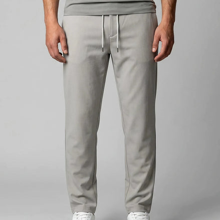 Men's Drawstring Tailored Trousers – Gray & Black, S–3XL | Valedrian